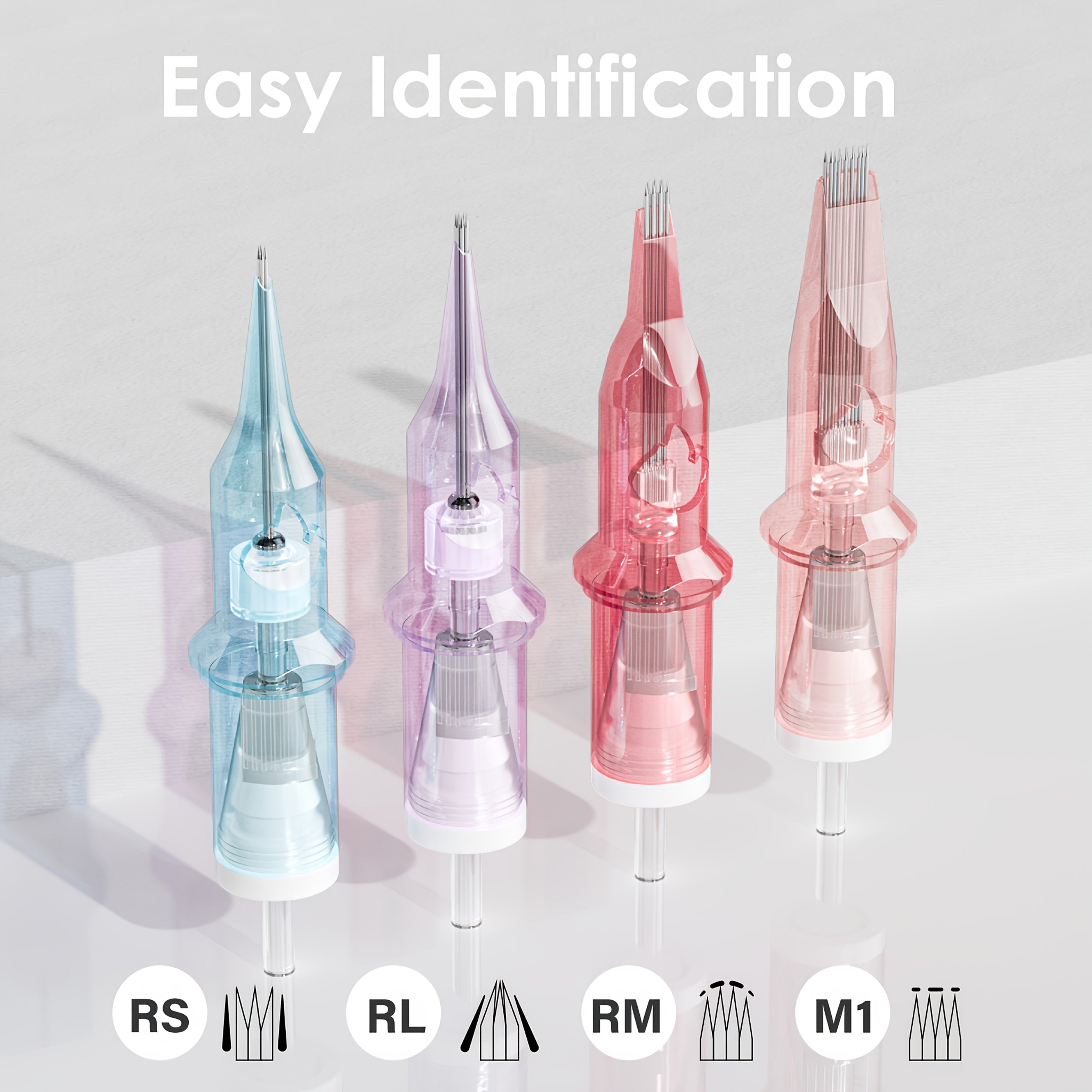 A Set of 50 Assorted Neebol Tattoo Cartridge Needles in Various Sizes, Including Round Liners And Shaders, Suitable for Tattoo Supplies And Equipment, Perfect for a Tattoo Gun Machine Kit Or As a Body Art Gift