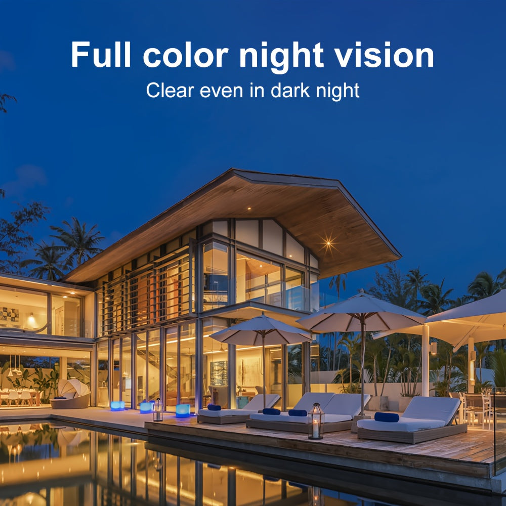 XIAOVV 2K 1440P Solar Wireless Wifi Security CCTV Camera with Full Color Night Vision, 2-Way Audio, 360° PTZ, AI Human Detection, Sound And Light Alarm, Two-Way Audio, Local Sd/Cloud Storage