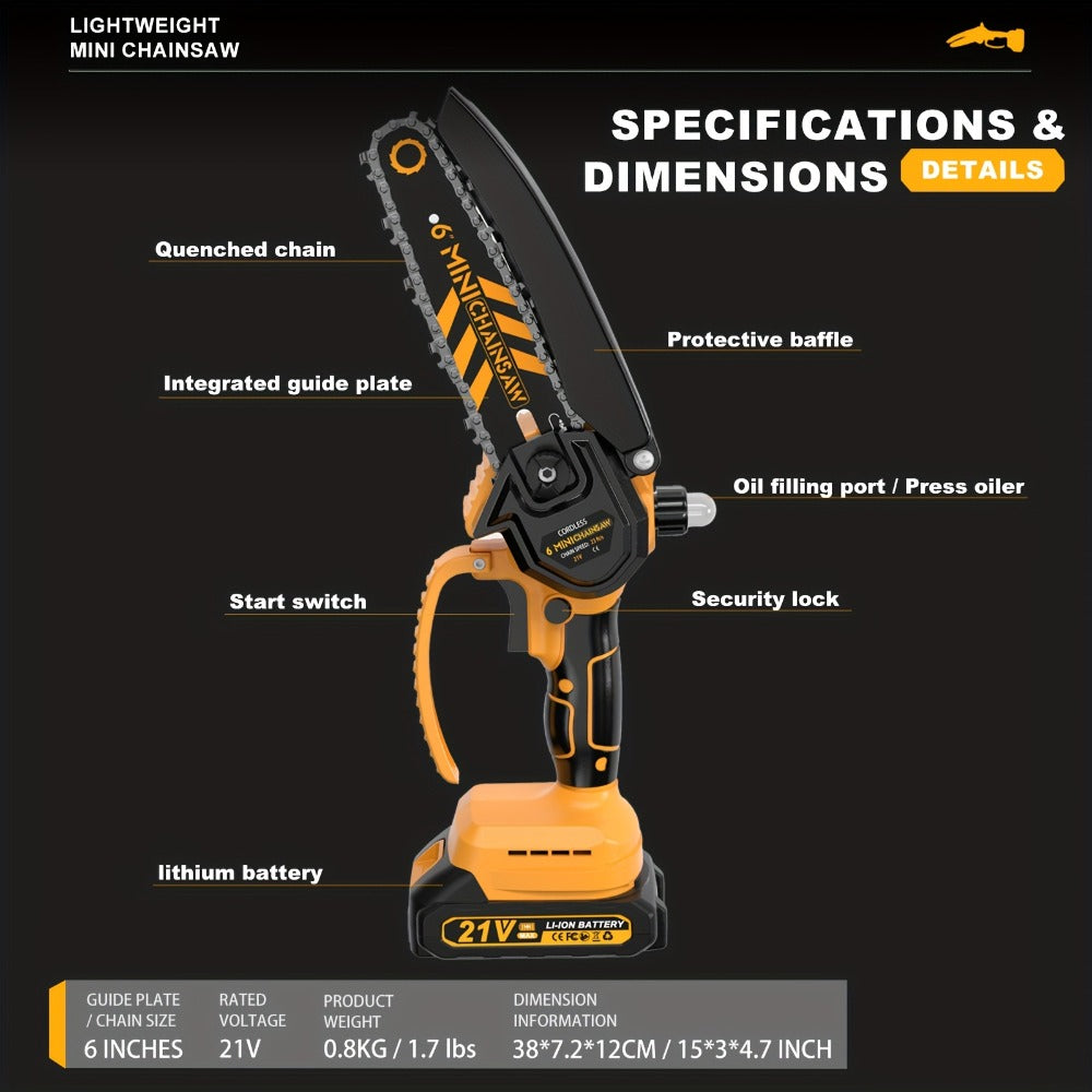 6-Inch Cordless Mini Chainsaw detail view 3 for Australian shoppers