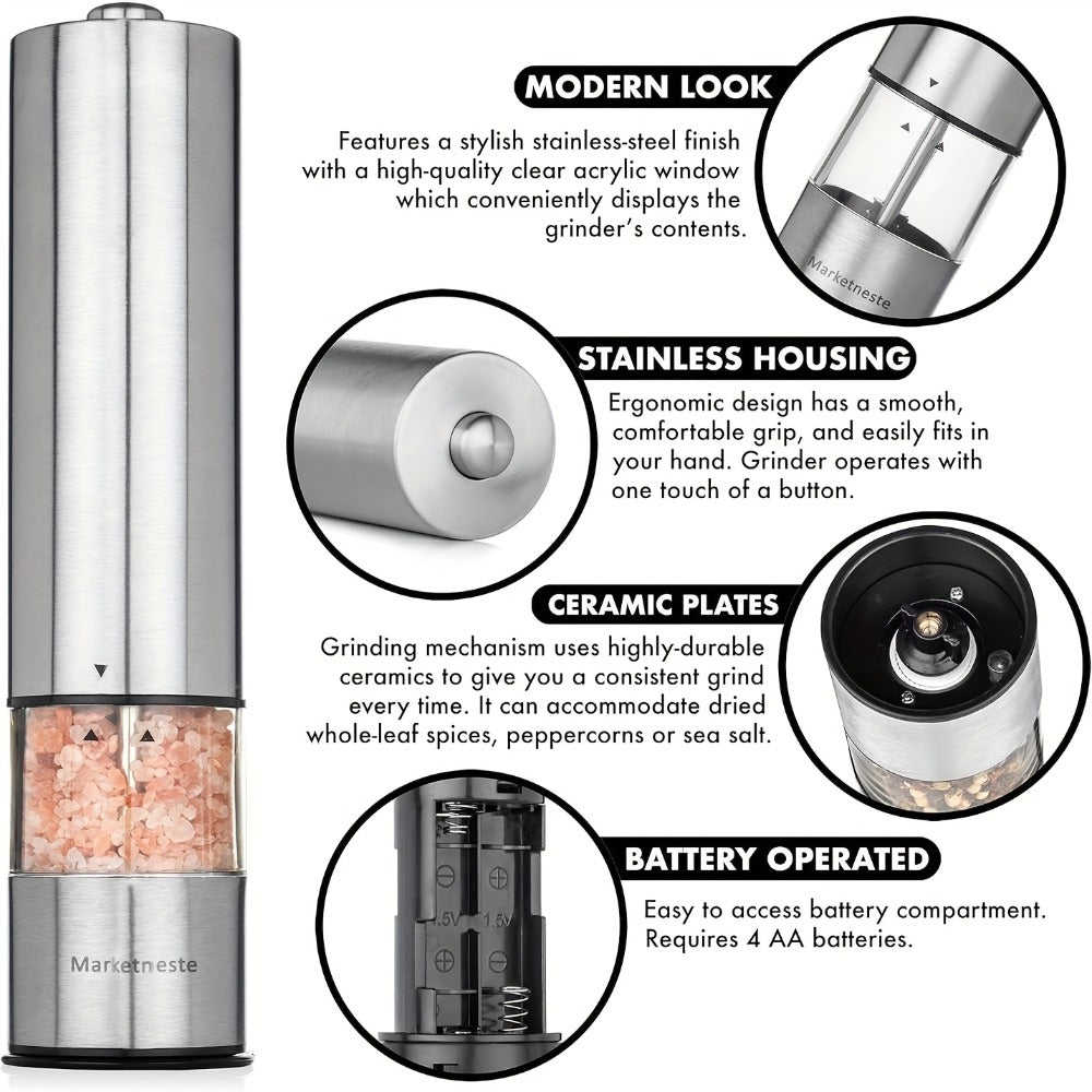 Battery-Powered Salt and Pepper Grinder Set detail view 7 for Australian shoppers