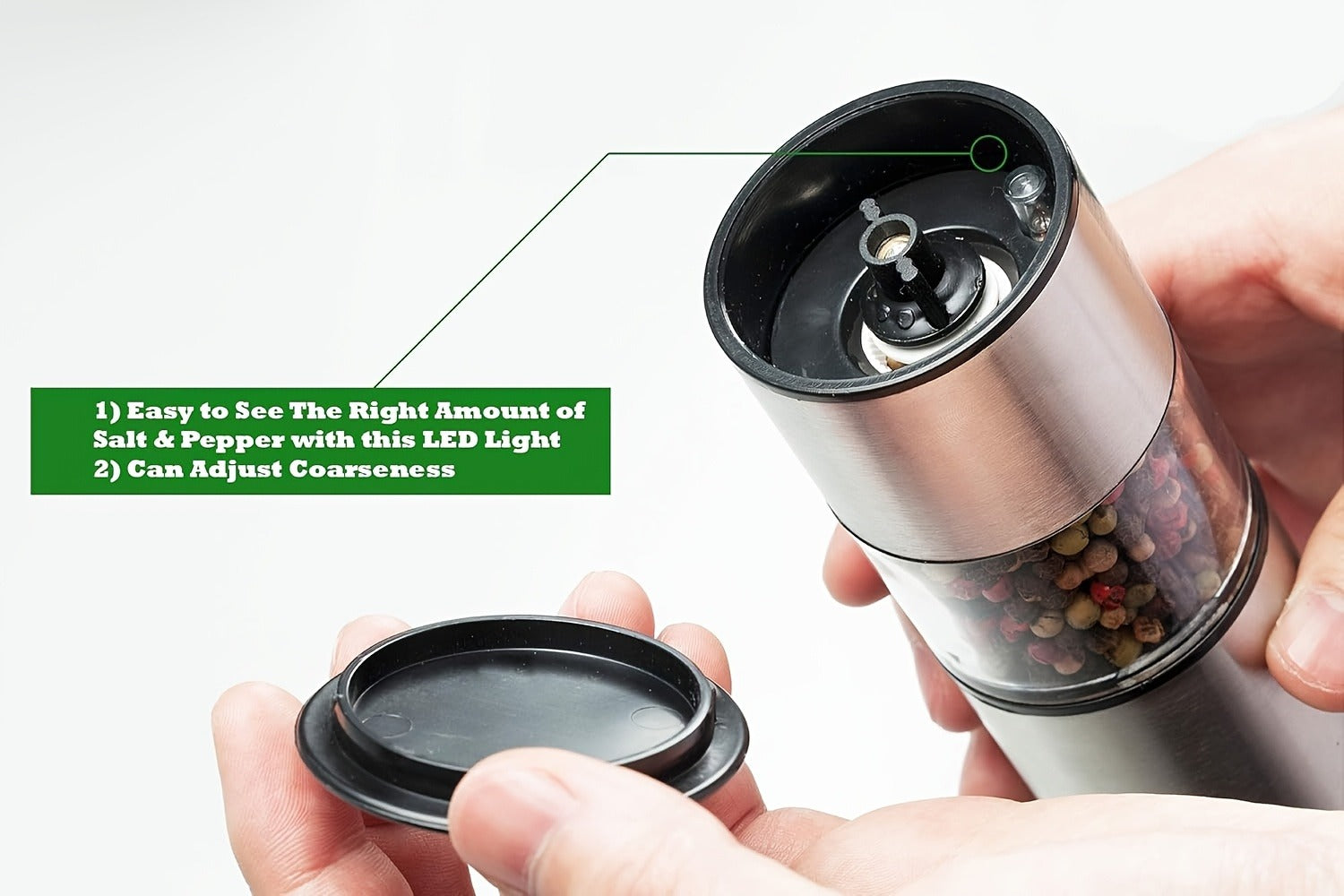 Battery-Powered Salt and Pepper Grinder Set detail view 13 for Australian shoppers