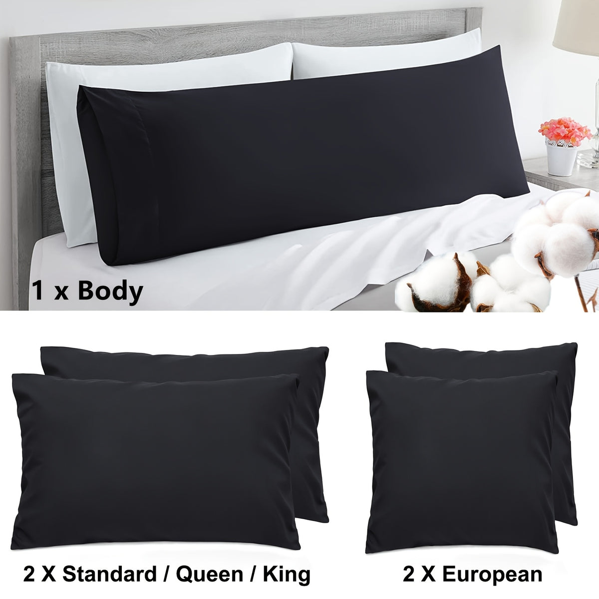 2pcs Cotton Pillowcase Set - bedrooms, guest rooms and hotels – additional product view 33