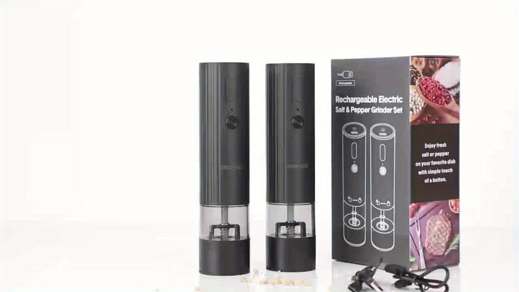 2pcs Rechargeable Salt and Pepper Grinder Set - kitchen and – alternate design view