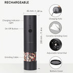 2pcs Rechargeable Salt and Pepper Grinder Set - kitchen and – design and construction details