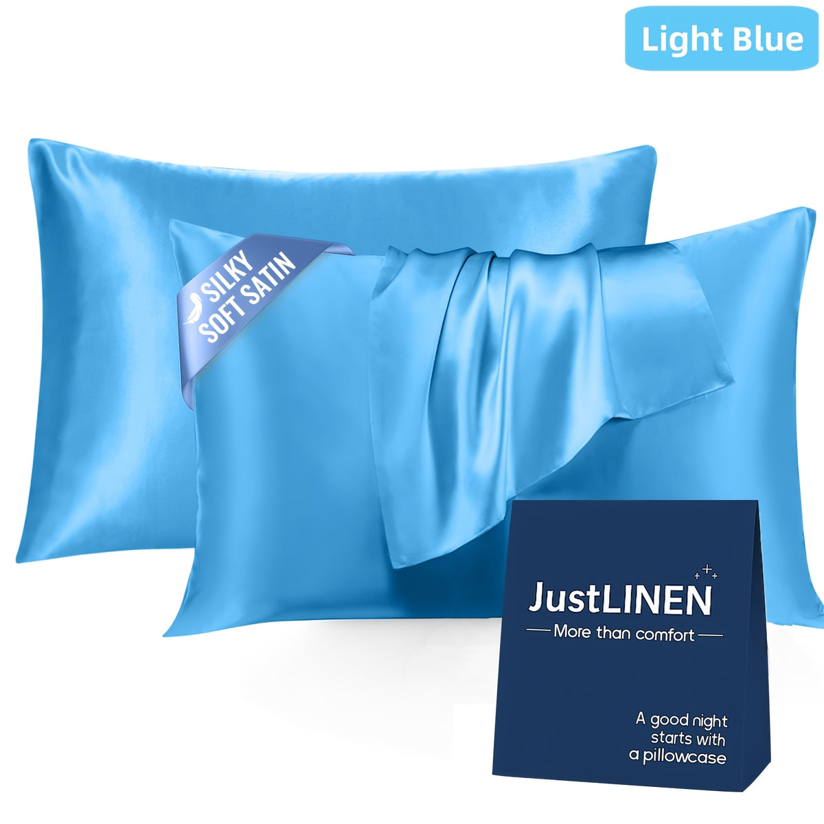 2pcs Satin Pillowcase Set - bedroom and guest-room bedding – additional product view 33