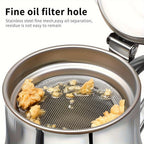 2pcs Stainless Steel Oil Strainer Pot Set - kitchen oil storage and – additional product view