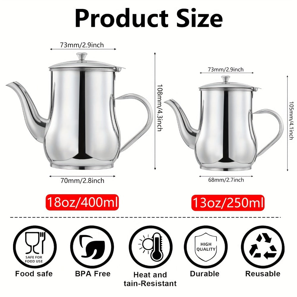 2pcs Stainless Steel Oil Strainer Pot Set - kitchen oil storage and – design and construction details