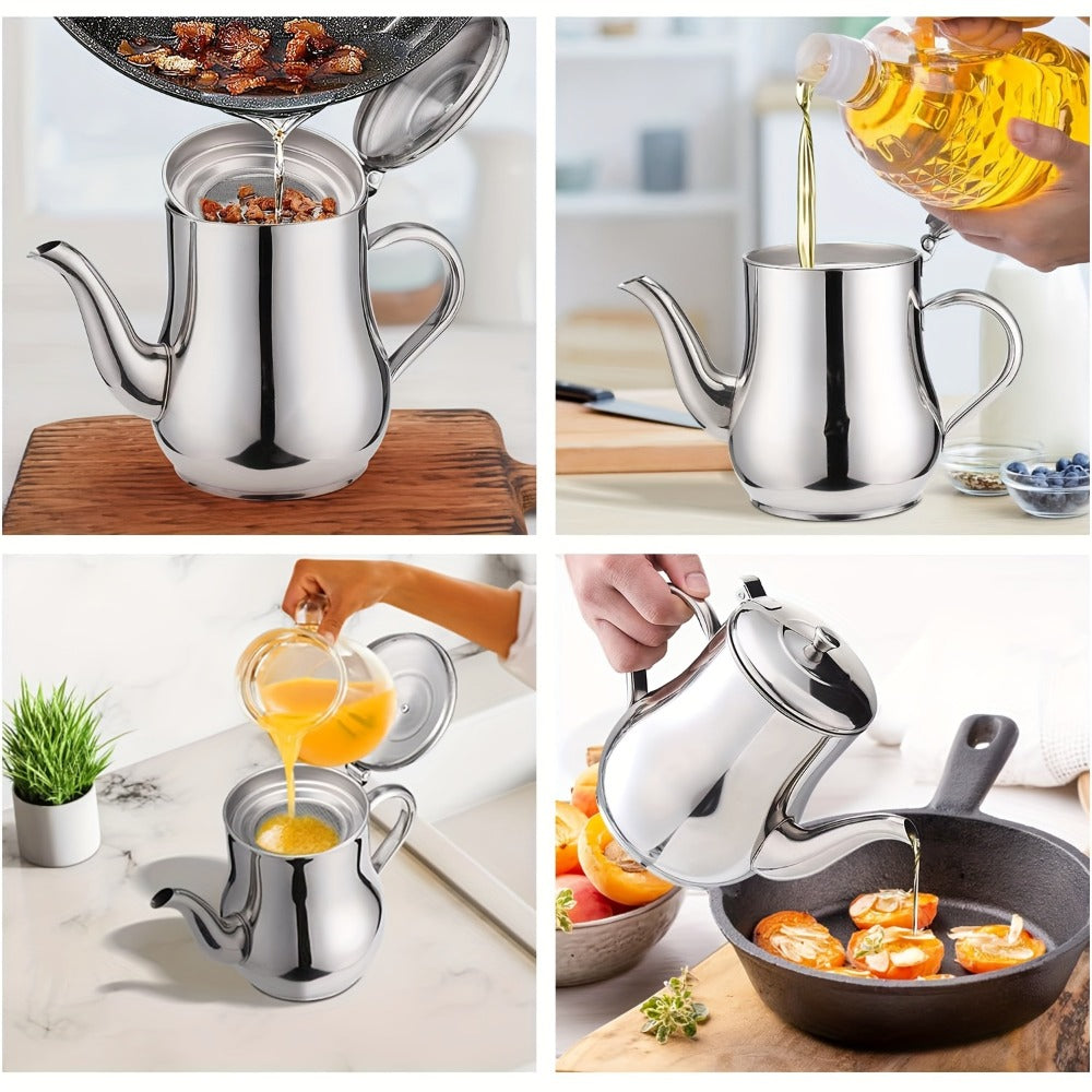 2pcs Stainless Steel Oil Strainer Pot Set - kitchen oil storage and – additional product view 10