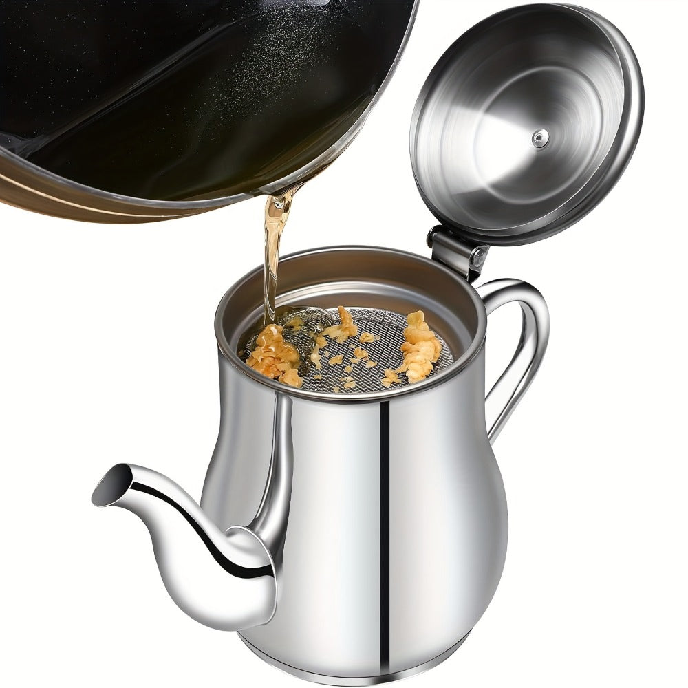 2pcs Stainless Steel Oil Strainer Pot Set - kitchen oil storage and – additional product view 11