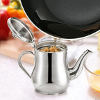 2pcs Stainless Steel Oil Strainer Pot Set - kitchen oil storage and – additional product view 9
