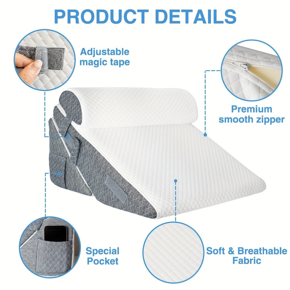 Three-Piece Adjustable Bed Wedge Pillow Set detail view 2 for Australian shoppers
