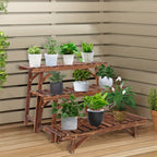 3-Piece Wood Plant Stand – Patio Balcony Display – additional product view