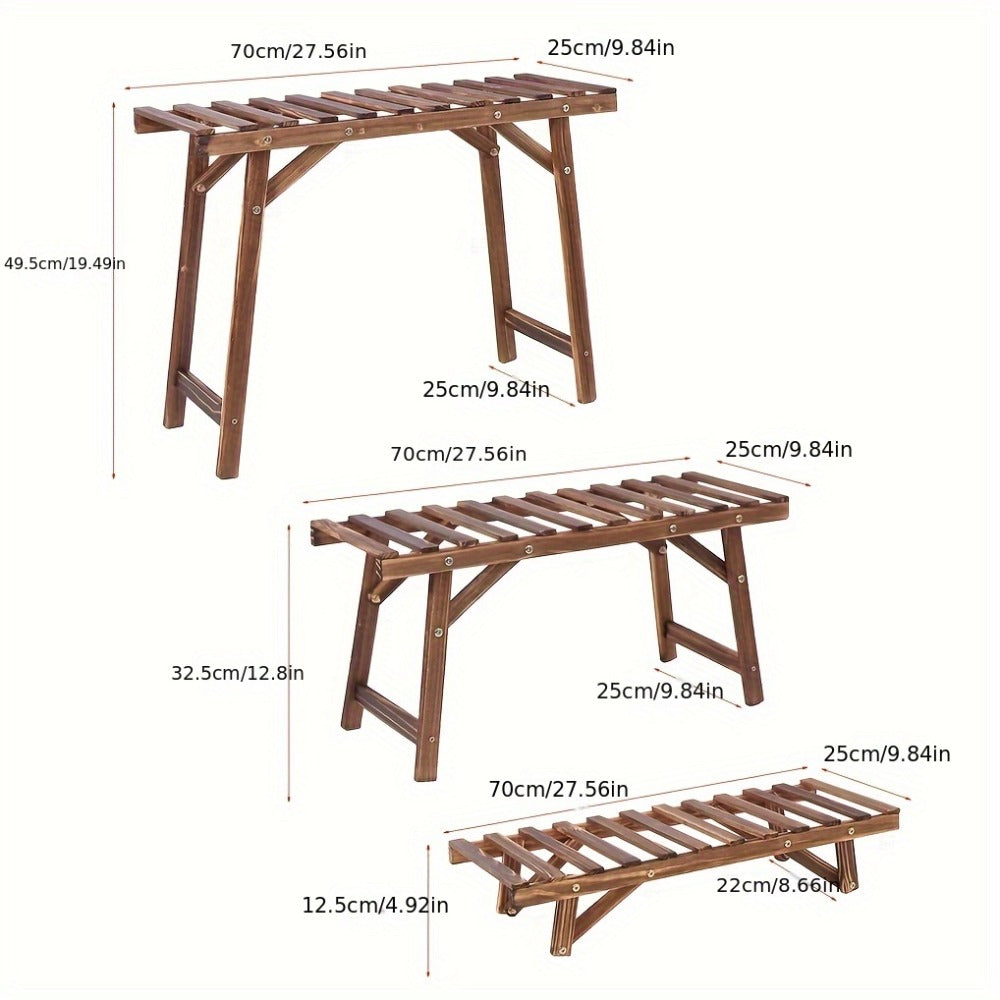 3-Piece Wood Plant Stand – Patio Balcony Display – design and construction details
