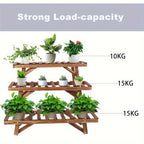 3-Piece Wood Plant Stand – Patio Balcony Display – additional product view 10