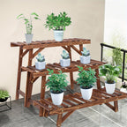 3-Piece Wood Plant Stand – Patio Balcony Display – close-up product details