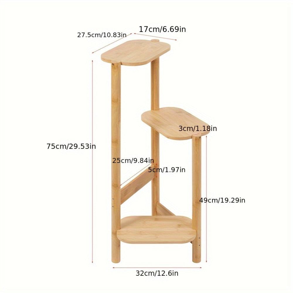 3-Tier Bamboo Corner Plant Stand product detail 4