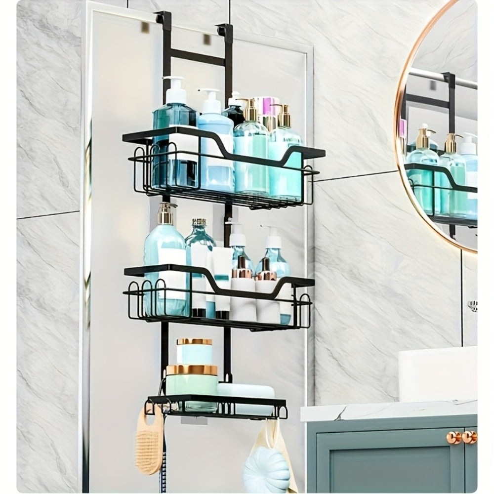 3-Tier Over-the-Door Shower Caddy – Rustproof Bathroom Organiser – main product view