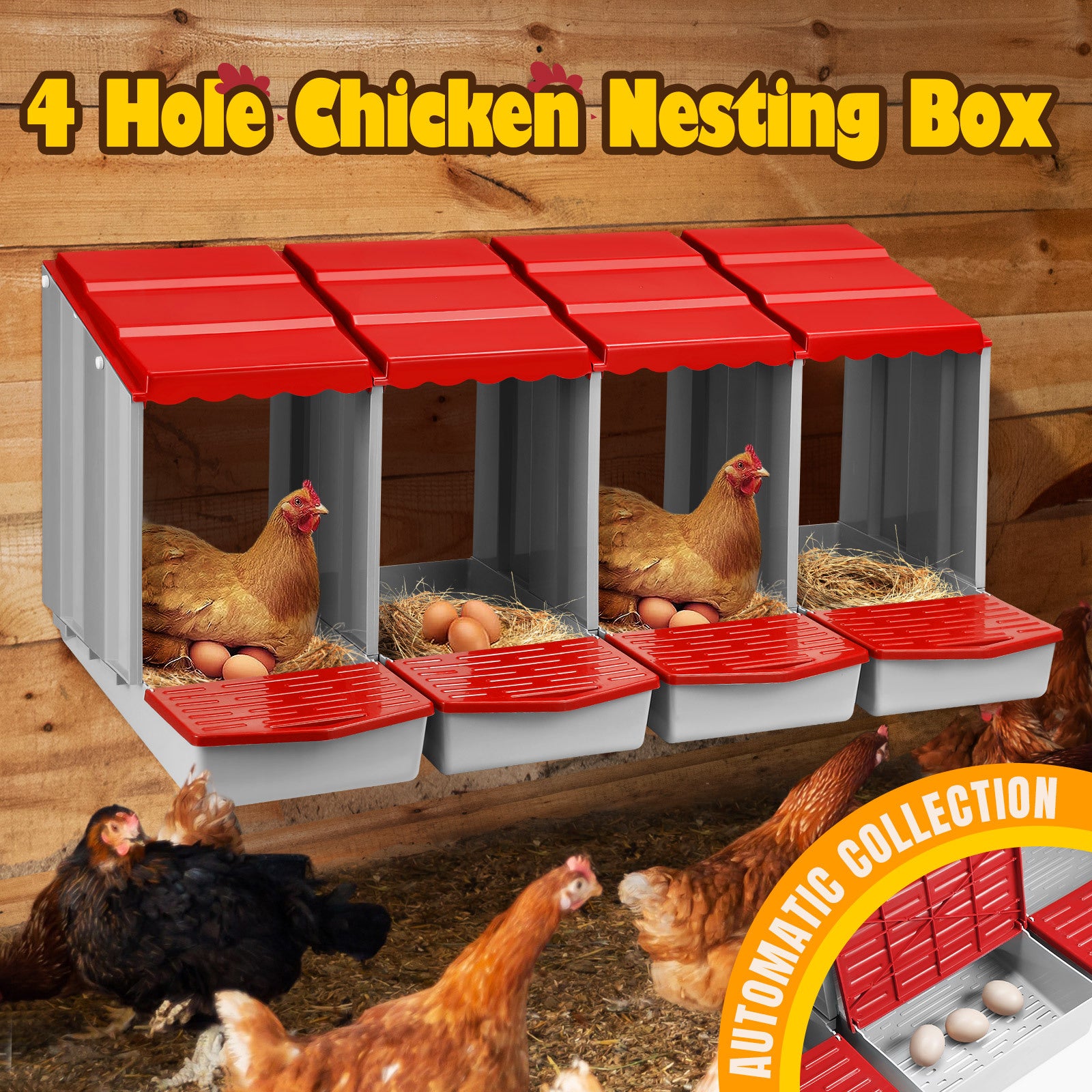 Four-Hole Chicken Nesting Box detail view 2 for Australian shoppers