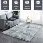 300cm Grey Large Soft Plush Area Rug - bedrooms, playrooms and living – additional product view