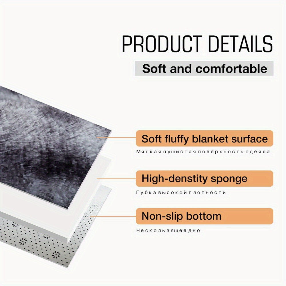 300cm Grey Large Soft Plush Area Rug - bedrooms, playrooms and living – alternate design view
