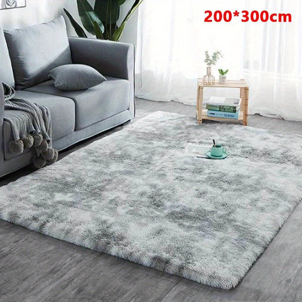 300cm Grey Large Soft Plush Area Rug - bedrooms, playrooms and living – close-up product details
