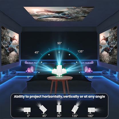 HY300 Pro Mini Portable Projector, Local 1280 X 720P Supports 4K/350ANSI Smart Projector with Wifi 6 BT 5.0, Screen Adjustment, 180 Degree Rotation, Home Video Projector Built-In Android 11.0 OS