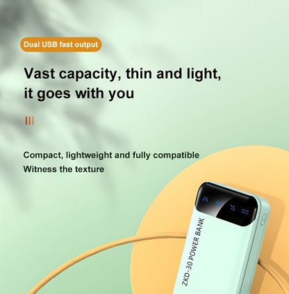 30000mAh Portable Power Bank, Large Capacity Power Bank, 1 USB-C/2 USB Ports, Dual Output, Lightweight And Compact, Suitable for Office Use, Travel, Home, Outdoor Activities, Live Broadcast, Perfect Gift, Outdoor Charging Station, Stylish Device Design, L