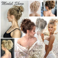 Elegant Tousled Updo Messy Bun Hairpiece for Women - Voluminous Synthetic Ponytail Extension with Elastic Rubber Band, High-Temperature Fiber, Available in Multiple Shades, Hair Accessories