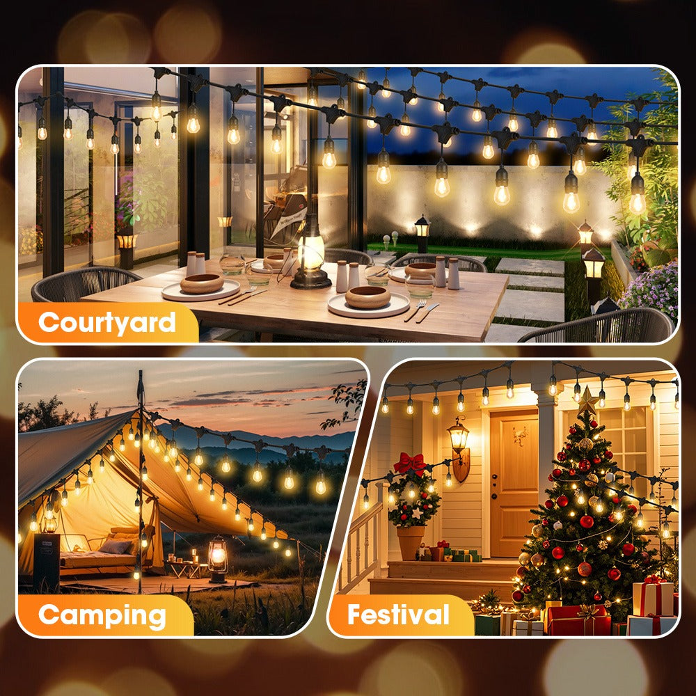 30m Solar Festoon Lights - 30 Bulbs and 8 Lighting Modes – additional product view 9