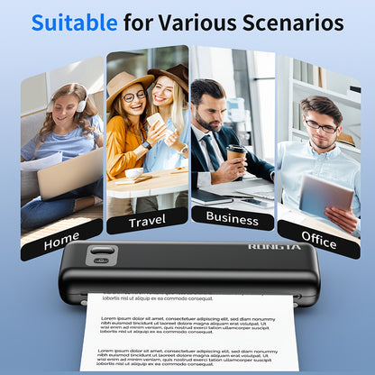 Rongta F82A Portable A4 Printer for Documents & Notes - Wireless Thermal Mobile Printer, Ink-Free Printing From Phone/Laptop, Ideal for Students, Home Office And Business Travel, Includes 1 Roll Of Paper