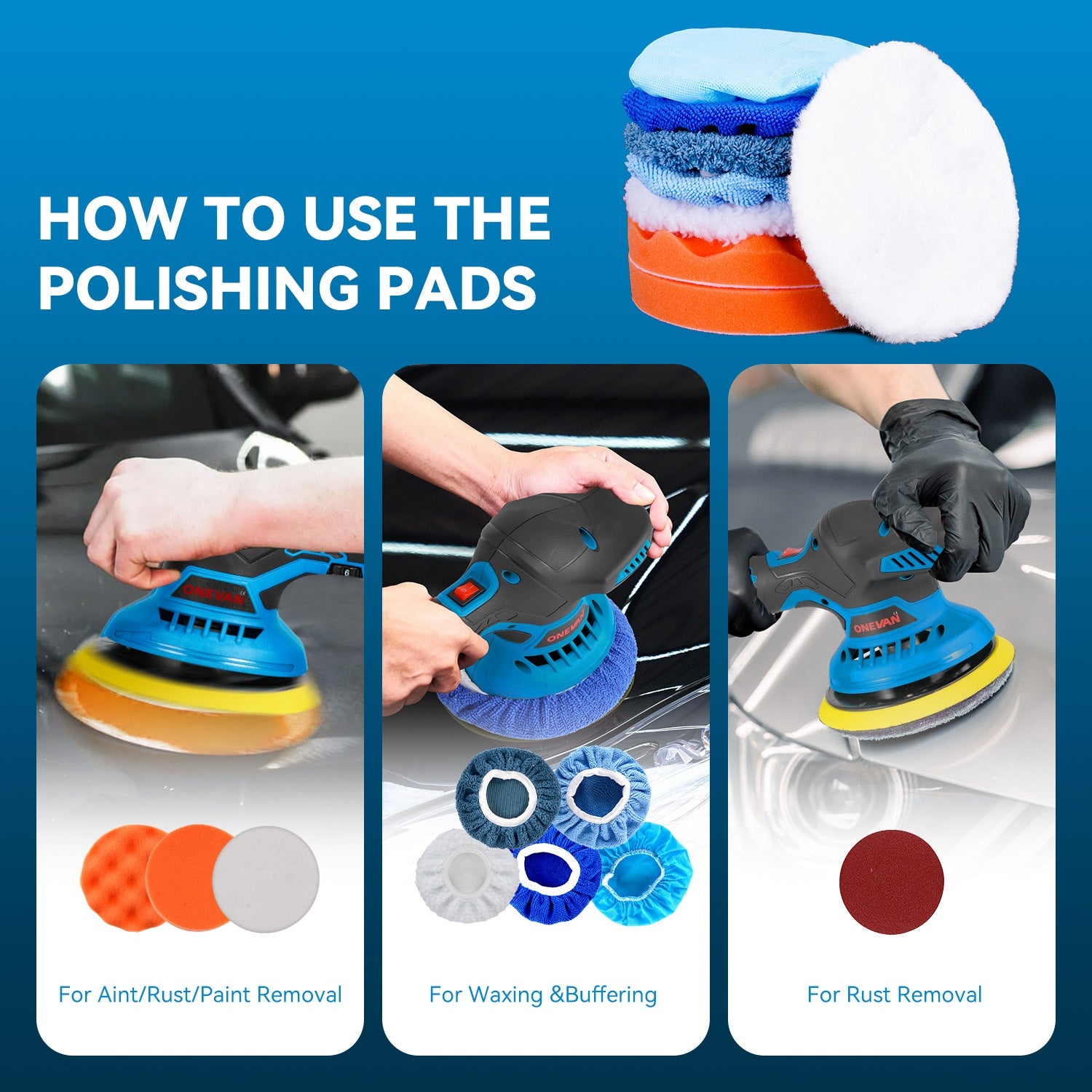 Cordless Electric Polisher, 6 Speeds, with Polishing And Waxing Functions, Suitable for Car Paint Polishing And Repair And Household Cleaning And Maintenance, Gift