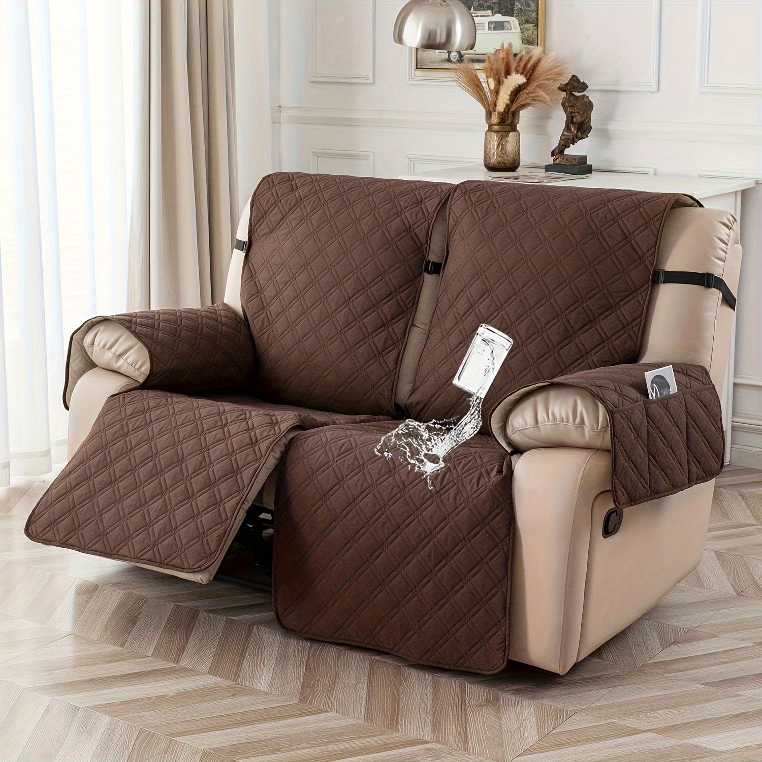1/2/3seats 100% High Quality Recliner Chair Cover, Non Slip Recliner Covers for Recliner Chair with Pocket, Washable/Winter Insulation/Furniture Protector for Pets, Easy to Install & Easy Care for Dining Room.