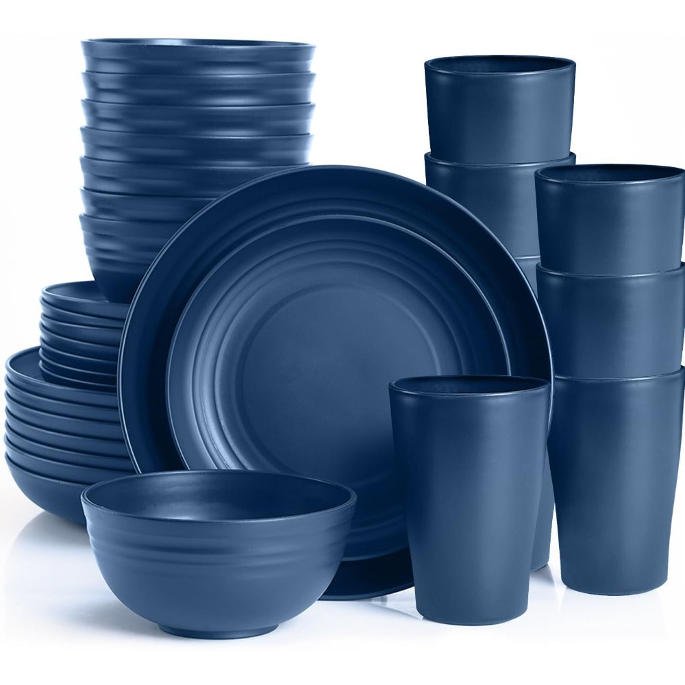 32pcs Lightweight Unbreakable Tableware Set - daily meals, camping – alternate product view