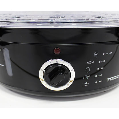 9L Steam Cooker Steamer 3 Tray 800W Power Dial Timer Healthy Stackable