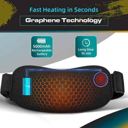 UNCN Portable Heating Pad, Period Heating Pad For Cramps Menstrual Heat Pad Electric Rechargeable Battery Included 5000mAh For Long Time Use
