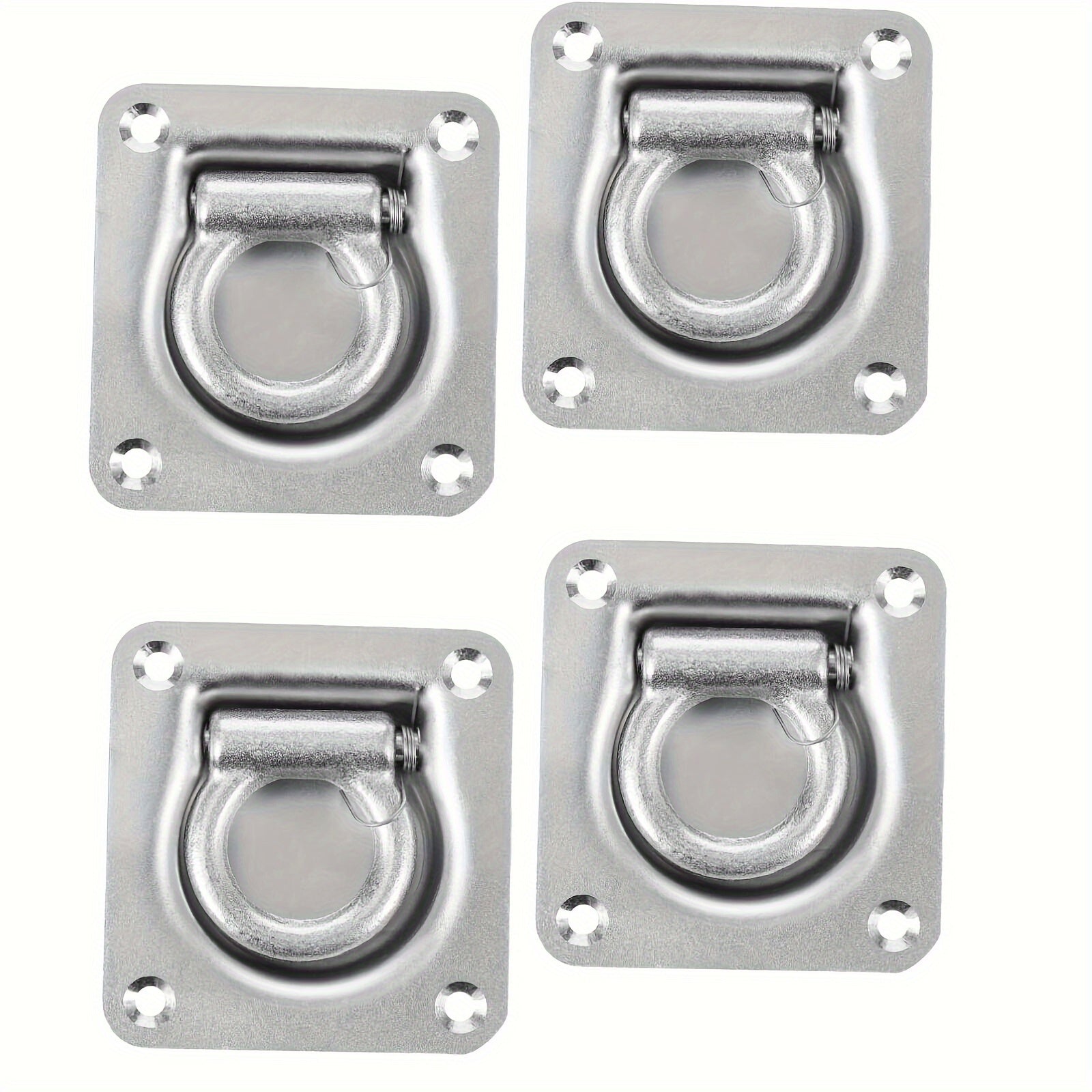 4pcs Heavy Duty Lashing Ring Tie Down Point Anchor Ute Tray Box Trailer Recessed For Flatbed Trailer/Truck, Great For Securing Equipment, Cargo