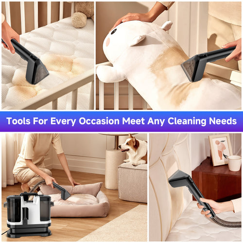 [Powerful Spot Cleaner Machine] Powerful 18000Pa Suction, Multi-Purpose Portable Carpet & Upholstery Spot Cleaner Machine, Dual Water Tank Design, Space-saving Design, Rugs, Pets, Car Seats, Sofa And Couch, White And Black/ Blue And Black