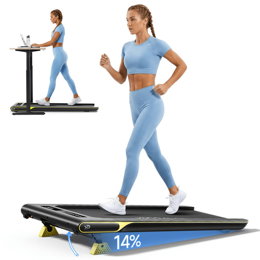 Walking Pad With Incline, 2.5HP Under Desk Treadmill With Low Noisey, 158.76 KG Portable Treadmill With APP, Compact Treadmills For Home/Office With Remote Control