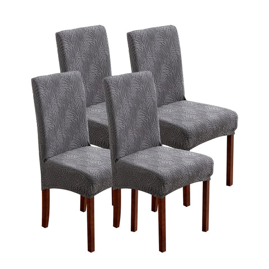 4/6pcs High Quality Chair Covers for Dining Room, Stretch Jacquard Dining Chair Slipcovers Removable Washable Chair Protector for Kitchen, Hotel, Restaurant