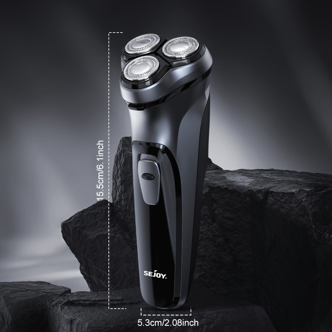 Blade Head Sold Separately Electric Razor for Men, SEJOY Electric Shaver for Men Face, Rechargeable Wet Dry Shaver with Pop Up Trimmer, 1 Hour Fast Charging, 3D Floating Head, LCD Power Indicator