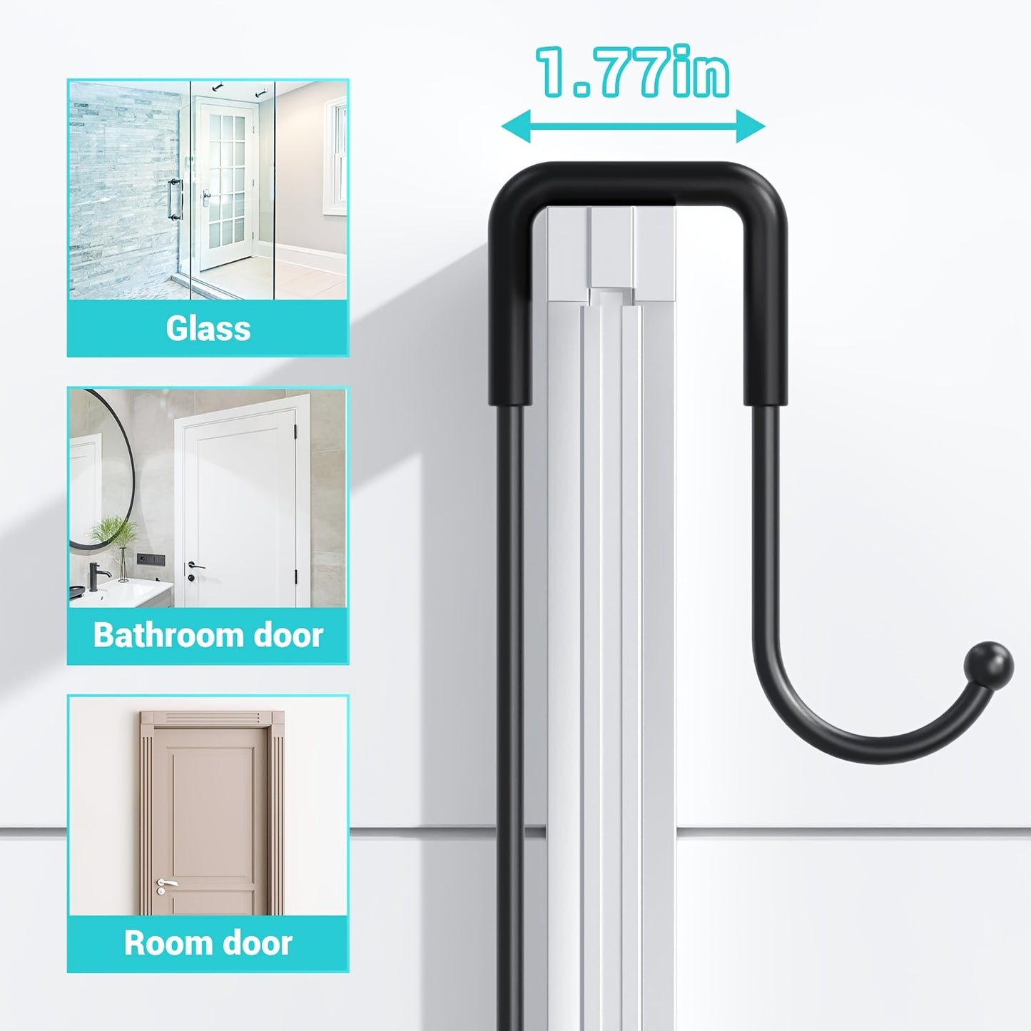 Over the Door Shower Caddy Hanging: Black Rustproof Shower Organizer Over the Door - No Drilling Bathroom Rack for Inside, Shower Caddies