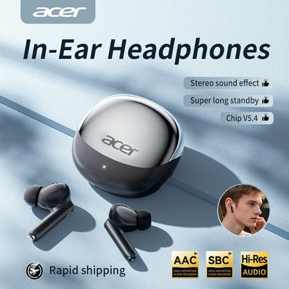 [Acer Official Authentic] In-Ear Design | TWS Wireless Headset | Stereo | Heavy Bass | Low Latency | Comfortable Wearing (Study/Business/Sports/Running/Fitness) | Portable Design | Multi-Device Compatible (Mobile Phone/Tablet/Laptop) | Recommended f