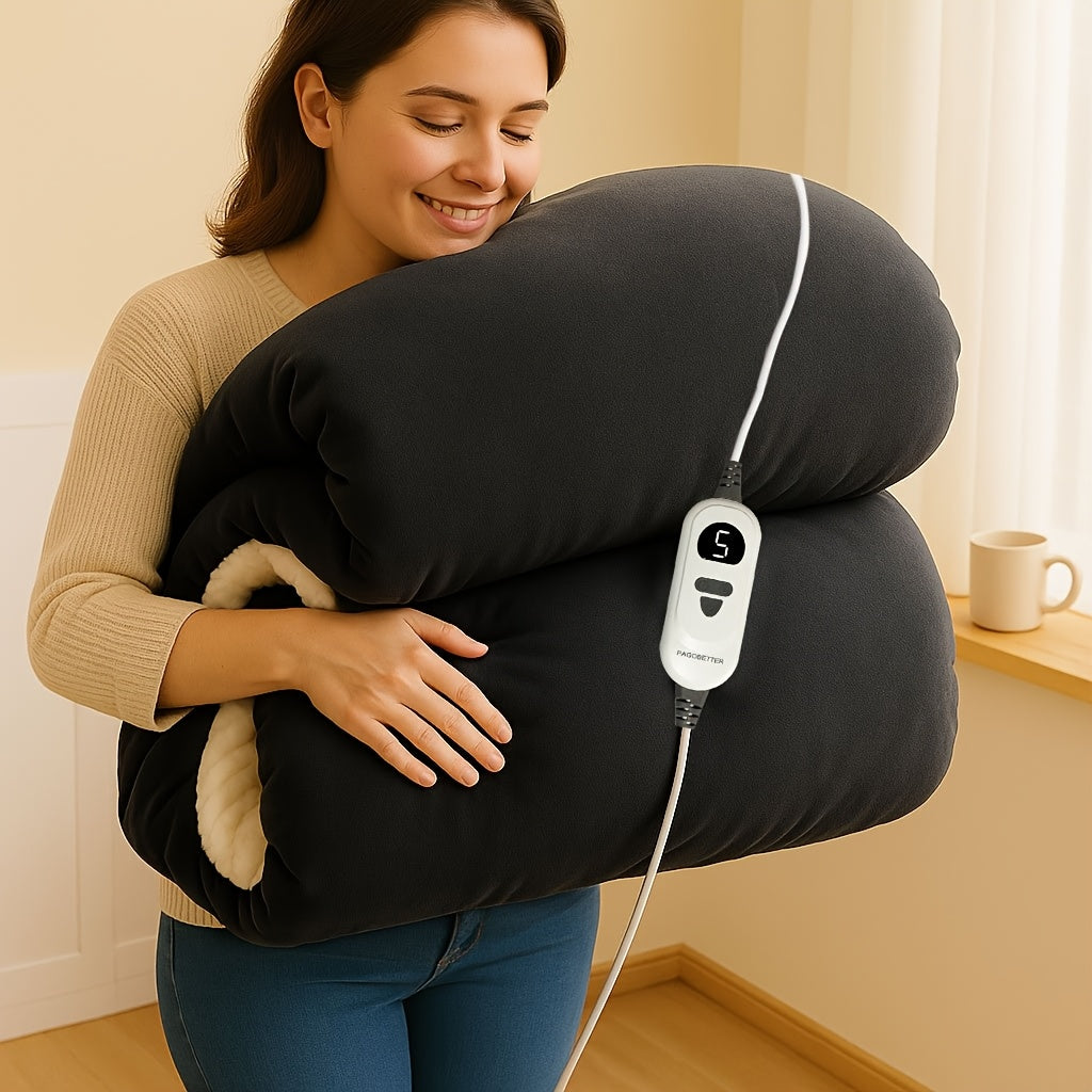 Electric Blanket 130 X 160 Cm - Heated Blanket & Heating Blanket, 5 Temperature Settings & Automatic Shutoff, Overheat Safety Feature, Washable in Machine, Cozy Warm Blanket for Bed & Couch, Flannel Electric Throw Blanket
