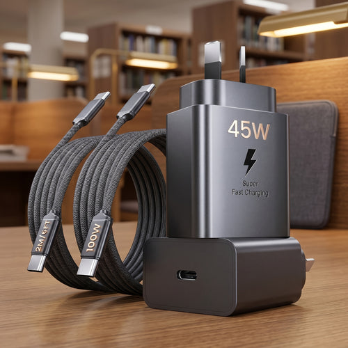 HEYMIX 45W Super Fast Charger - 1Pack/2Pack USB C Fast Charger Compatible With Samsung S25/ S24/ S23 With 2M/ 6.6FT USBC 100W Cable, 30W/ 25W PPS USB C Wall Charger With Cord Compatible With Mac Book Air