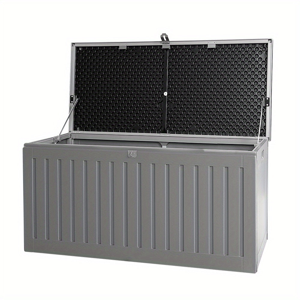 Mother's Day Gift 270L Lockable Outdoor Storage Box with Flip-Top Lid - Durable Polypropylene Weather-Resistant Container for Garden Tools, Patio Furniture & Yard Organization, Modern Black Design, Deck Box for Outdoor Storage, Box, Cabinet, Rack for Outd