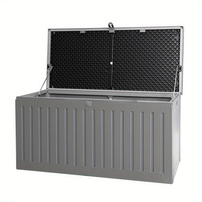 Mother's Day Gift 270L Lockable Outdoor Storage Box with Flip-Top Lid - Durable Polypropylene Weather-Resistant Container for Garden Tools, Patio Furniture & Yard Organization, Modern Black Design, Deck Box for Outdoor Storage, Box, Cabinet, Rack for Outd