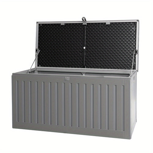 Mother's Day Gift 270L Lockable Outdoor Storage Box with Flip-Top Lid - Durable Polypropylene Weather-Resistant Container for Garden Tools, Patio Furniture & Yard Organization, Modern Black Design, Deck Box for Outdoor Storage, Box, Cabinet, Rack for Outd