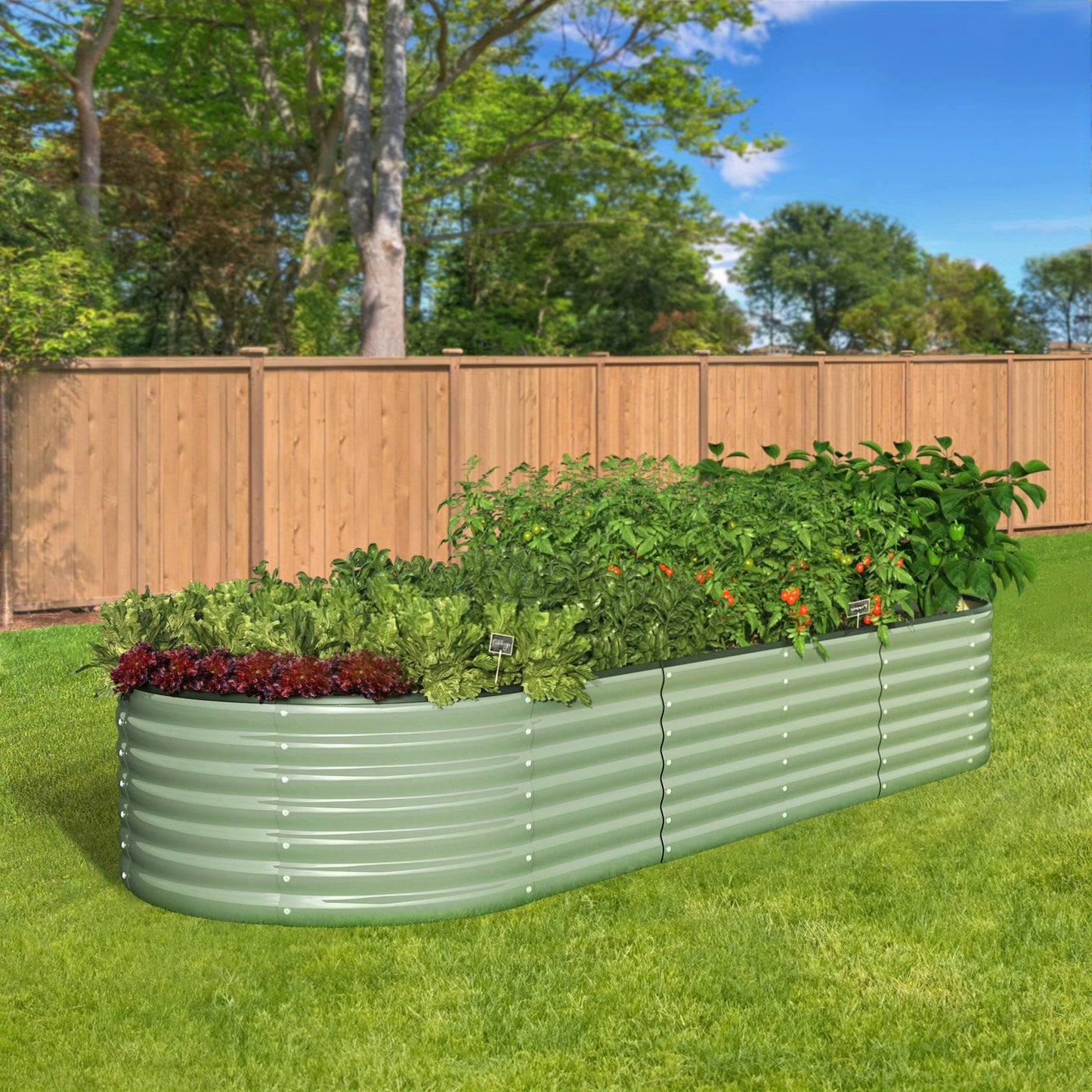 Garden Bed Planter Box - Raised Container - Galvanised Green - 94.49x31.5x22.05inch
