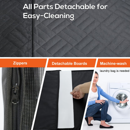 Rear Seat Dog Bed with Hard Bottom, Mesh Sides - Black Fabric, Easy-Clean, Secure Dog Carrier for Cars, Pets In Vehicles | Secure Dog Carrier | Easy Clean Fabric