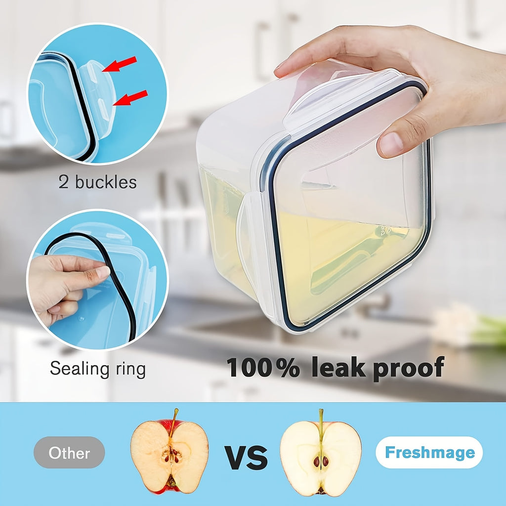 48pcs Airtight Food Storage Containers Set with Easy-Secure Locking Lids (24 Containers + 24 Lids) - Microwave-Safe, Leakproof & Stackable Plastic Food-Safe Round Containers with Labels & Marker for Pantry, Kitchen, Travel, Picnic Organization - Reusable,